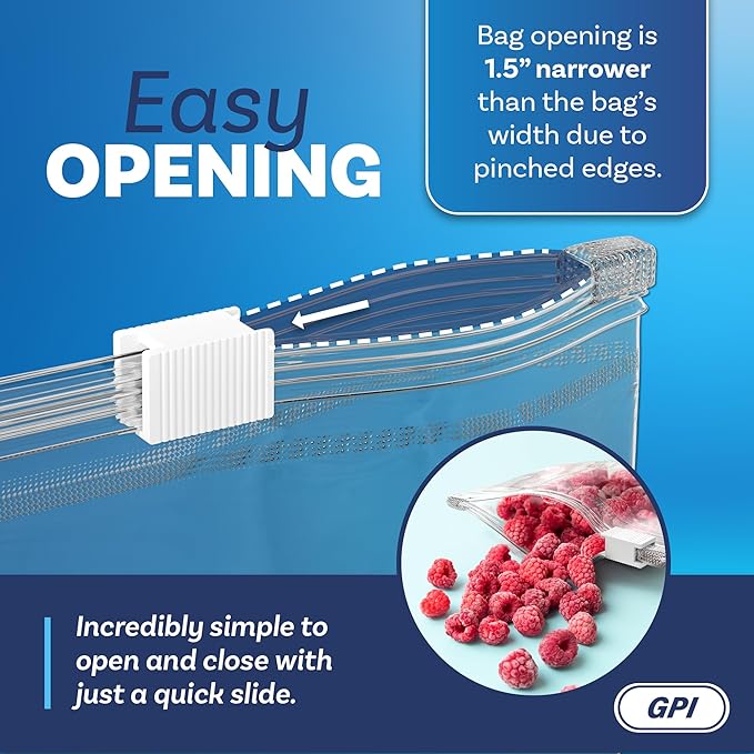 1000 Count - Slider Zip Food Storage Snack Bags, 4" x 3" 2 Mil, Strong & Durable For Freezer Storage, For Nuts, Candy, Snacks, Seeds, Jewelry & More. GPI