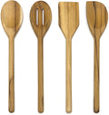 Lipper International Teak Wood Kitchen Tools for Cooking, 4-Piece Set, 11" Long