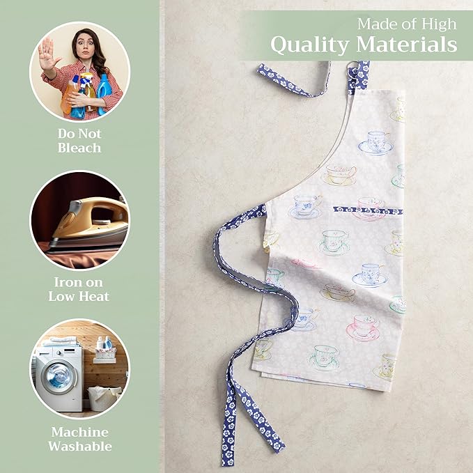 Maison d' Hermine 100% Cotton Apron for women with Pocket Kitchen Chef Apron for Men Cooking Gardening Server Waitress