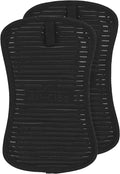 All-Clad Premium Pot Holder & Hot Pad: Heat Resistant to 500 Degrees - 100% Cotton, 10""x6.25"" Hot Pad for Kitchen and Barbeque, (2-Pack), Black