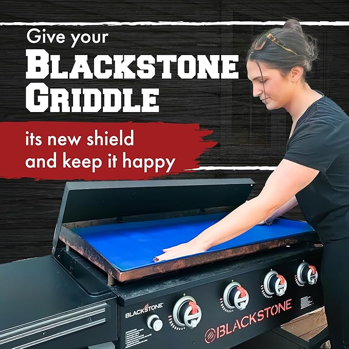 KITCHEN PERFECTION 22" Premium Silicone Griddle Cover Mat For Blackstone Griddle 22 Inch - Hermetic Protection From Rust & Debris All Year, Fits All Blackstone 22 Inch Models - Food Grade Silicone