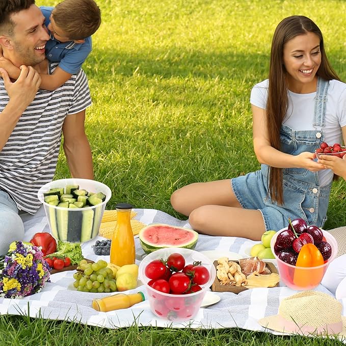 50Sets 16oz Deli Containers with Lids,1 Pint Plastic Food Soup Containers, Disposable To Go Bowls with Lids for Kitchen Campling Prep,Service,Storage Snack,Fruit,Meal,Freezer Microwave Safe