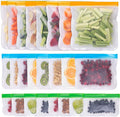 GREENZLA Eco-Friendly Reusable Freezer Bags, 24-Pack Extra Thick and Leakproof Resealable Gallon Bags for Safe Food Storage, Marinating, Snacks, and Meal Prep, Reusable, Non-Toxic, and Freezer Safety