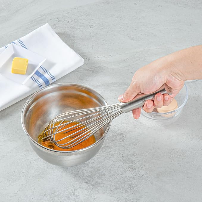 Met Lux Stainless Steel French Whisk - 12" - 1 count box, Silver