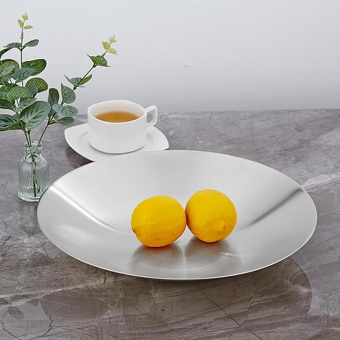 SANQIAHOME 18/8 Staniless Steel Large Serving Bowls,35cm/13.8 in,mixing-bowls pasta-bowls salad-bowls Silver