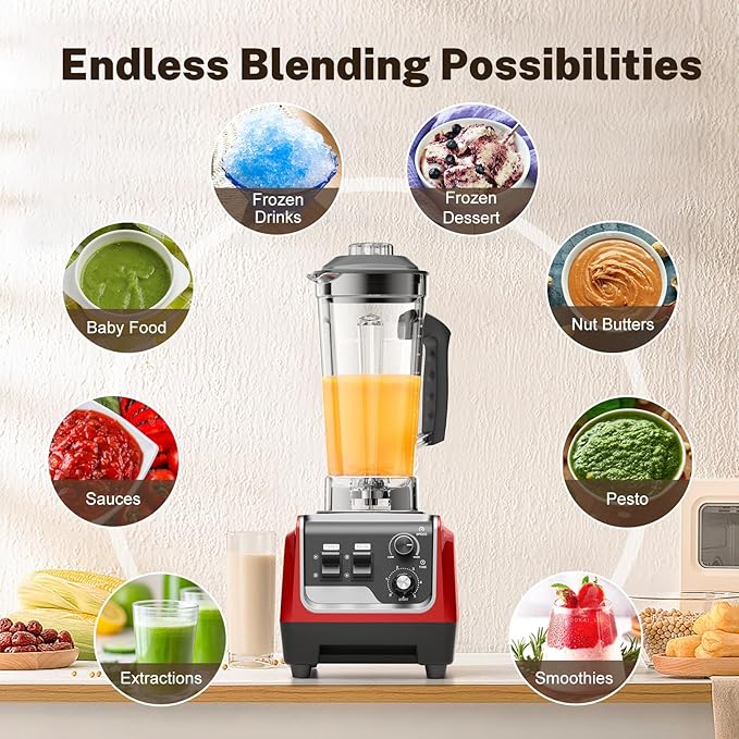 Blenders for Kitchen Powerful 1800 Watt Smoothie Blender 70 Oz Large Capacity and BPA-Free Containers with To-Go Cup Countertop Blender for Smoothies, Ice Crushing & Frozen Drinks