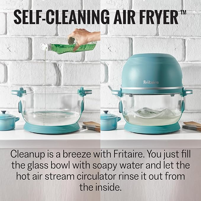 Non Toxic Air Fryer™ - Glass AirFryer 5 Quart w/ 360 Visibility, Self-Cleaning, 400F Vortex Air Fryer for Even Cooking, BPA-Free Teflon Free, 9-in-1 Functions, Rotisserie, Roast, Bake, Black