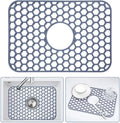 Silicone Sink Protectors for Kitchen Sink with Center Drain - 18.2"x12.5" Kitchen Sink Mats Accessory, Non-Slip Heat Resistant Sink Mat for Bottom of Farmhouse Porcelain Stainless Steel Sink