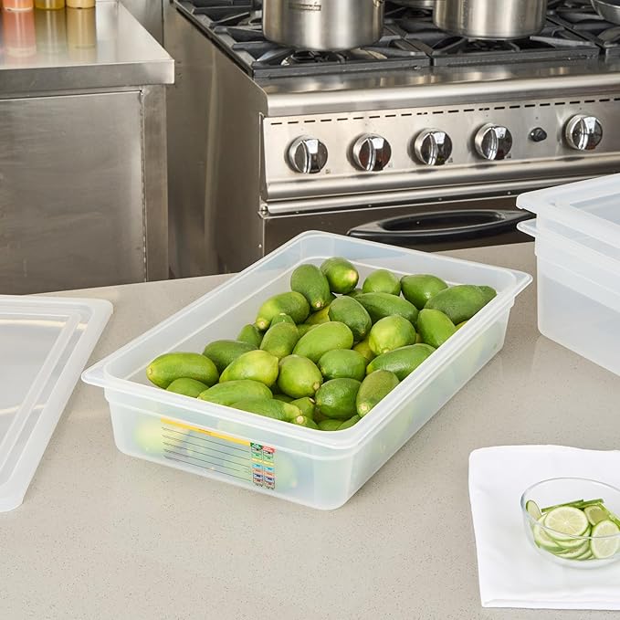 Restaurantware Food Storage Container 1 Pack of 20.7 x 12.6 x 3.9 Inches Plastic Stackable Storage Box White Reusable Label Container Dishwasher Safe For Restaurants And Kitchens