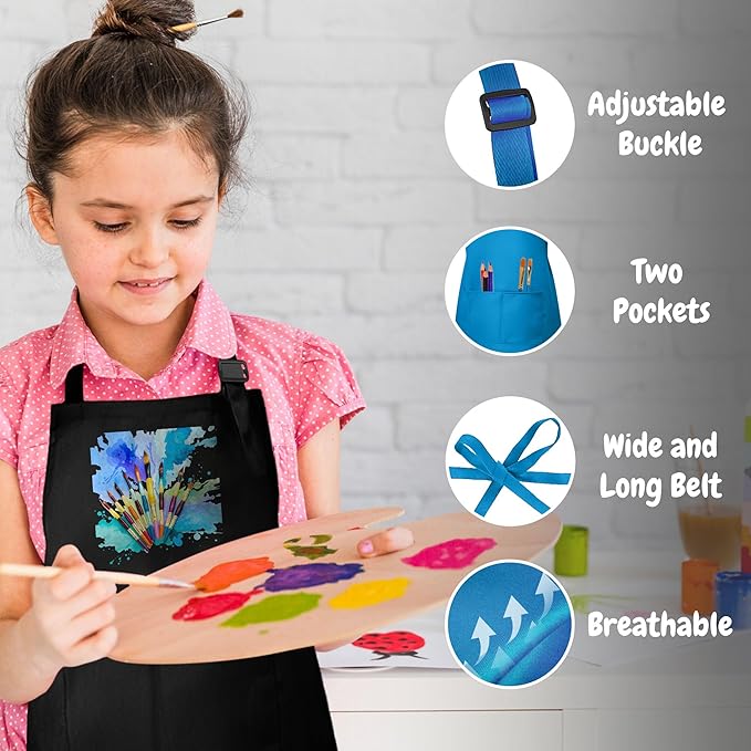 Personalized Kids Apron with Custom Name, Artist Apron For Painting and Craft Crhsitmas Boys & Girls Stocking Stuffer