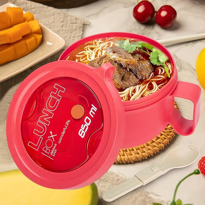 Microwave Ramen Bowl with Lid and Handle for Dorm Essentials,Microwave Soup Mugs Set of 2 for Soup and Instant Noodles,Oatmeal, Gumbo, Salad, BPA Free(Black Red)
