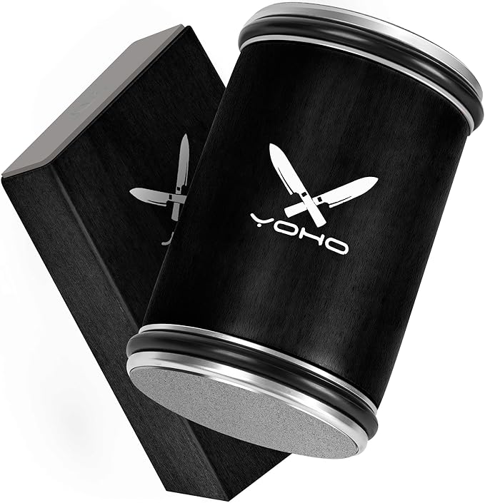 YOHO Rolling Knife Sharpener Kit, Upgraded Knife Sharpeners Industry Diamond Knife Sharpening Kit Tool Kitchen Knife Sharpener with 15 and 20 Degree Magnetic Angle Base for Kitchen Knives - Gifts