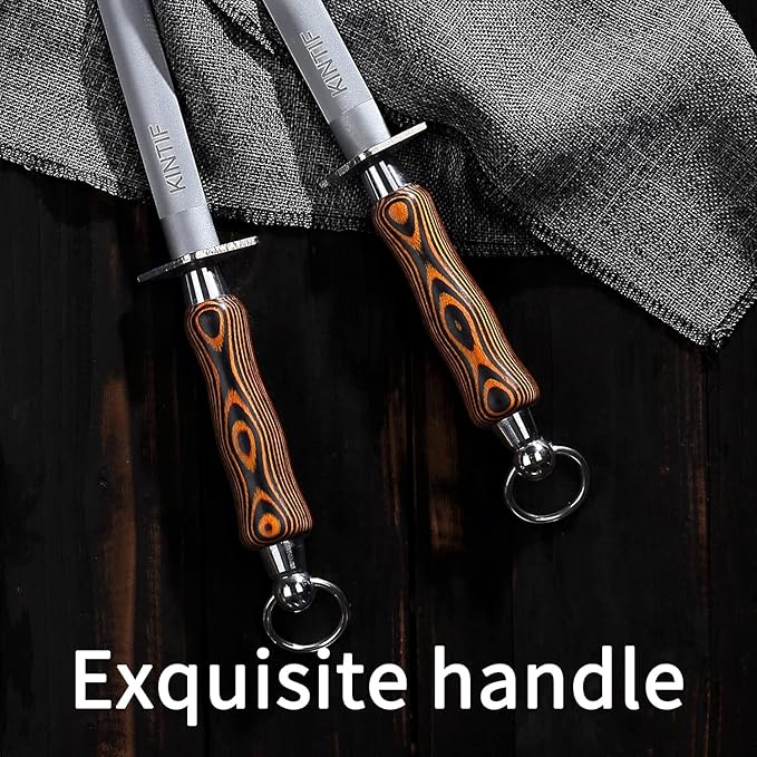 Honing Steel 10 inch Professional Knife Sharpener, High Carbon Steel, Fine Lines, High hardness, Knife Sharpening Steel Honing Rod