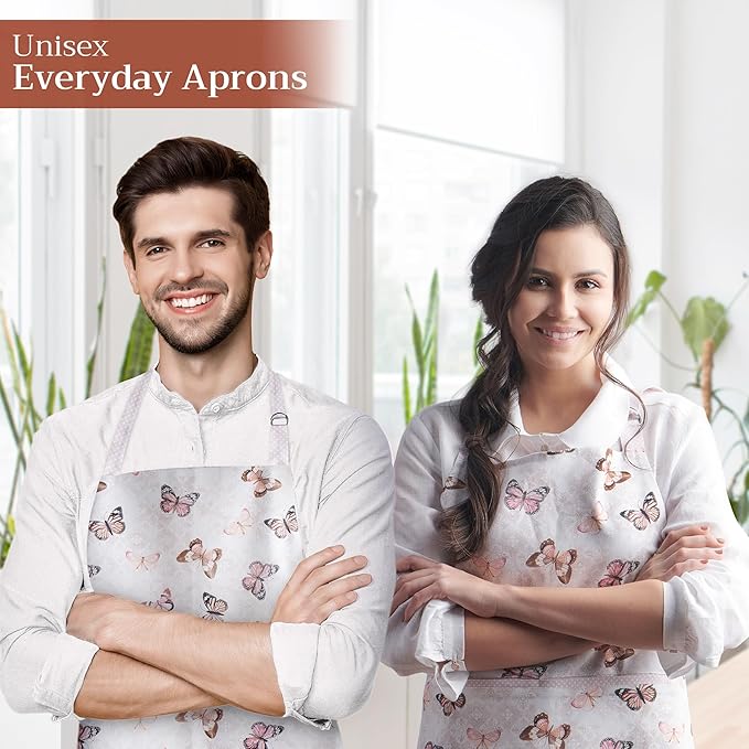 Maison d' Hermine 100% Cotton Apron for women with Pocket Kitchen Chef Apron for Men Cooking Gardening Server Waitress