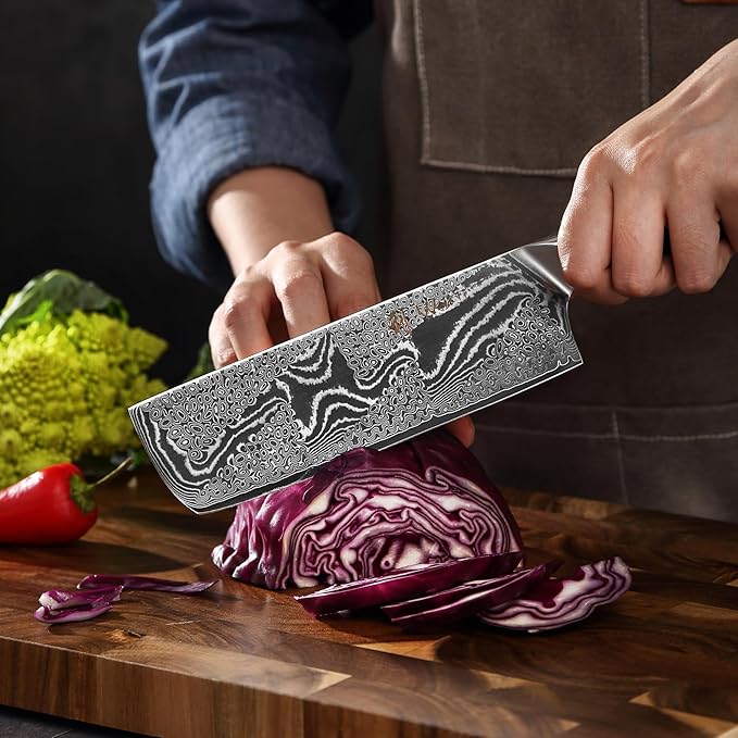 Wakoli Nitoko Nakiri Knife – 6.7-Inch Professional Damascus Vegetable Knife | 67-Layer VG10 Core Steel Blade | Ergonomic G10 Handle | High-Performance Kitchen Knife in Gift Box