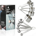 Babish 10-Piece Stainless Steel Measuring Cups and Spoons Set – Heavy-Duty, Rust-Resistant Baking and Cooking Measurement Tools