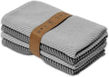 Decorative Dish Towels Set - 4 Pack, (20" x 30") - Decorative & Large - Versatile as, Kitchen Hand Towel, Dish Towels for Kitchen, Dishcloths, Kitchen Cloths, Gray and Anthracite Gray