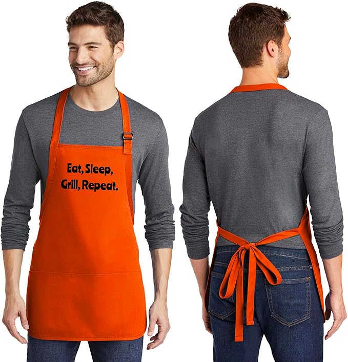 Custom Text Cooking & BBQ Apron – Personalized Chef or Grill Gift – Medium Length (1-3 Lines)