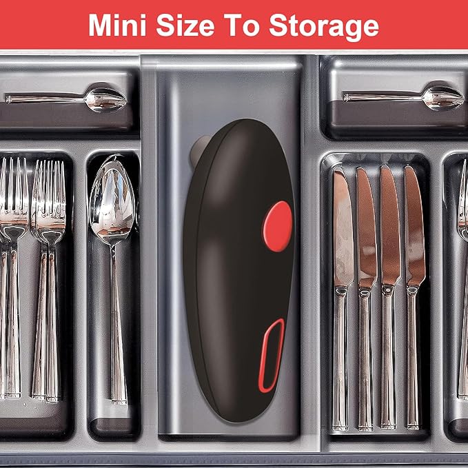 Electric Can Opener, One-Touch Handheld Design, Smooth Edge Kitchen Tool for Seniors with Arthritis - Safe and Easy to Use