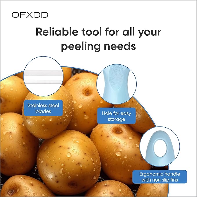 Vegetable Peelers for Kitchen - Potato/Carrot Peeler with Ergonomic Handle & Sharp Blade - Ceramic Y Peeler - Slicer for Veggies, Fruits