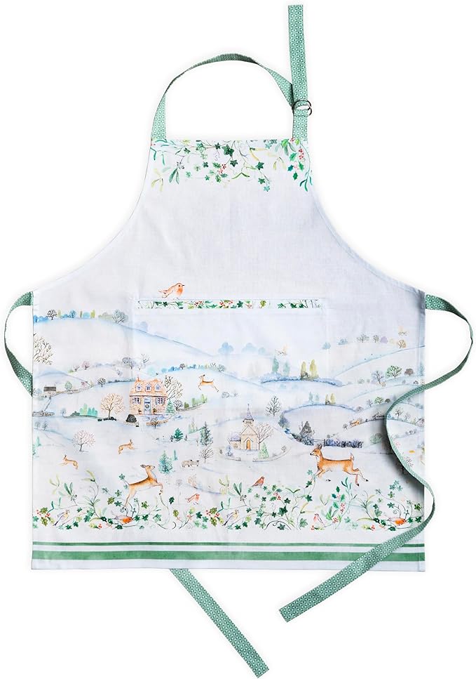 Maison d' Hermine 100% Cotton Apron for women with Pocket Kitchen Chef Apron for Men Cooking Gardening Server Waitress