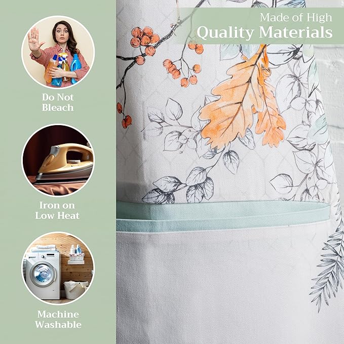 Maison d' Hermine 100% Cotton Apron for women with Pocket Kitchen Chef Apron for Men Cooking Gardening Server Waitress