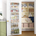 Moforoco 8-Tier Over the Door Pantry Organizers and Storage, Black Hanging Kitchen Basket Organization, Wall mount Spice Rack Behind Cabinet Door Seasoning Shelves, Bathroom Home Bedroom Organizer