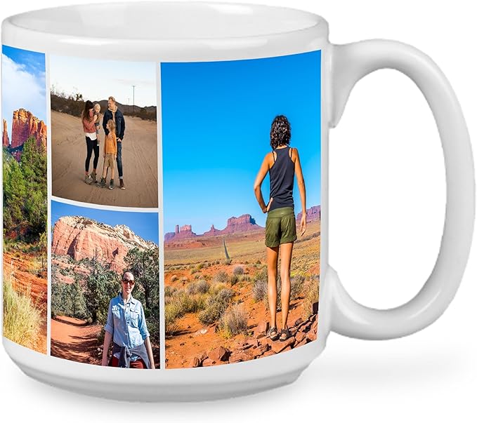 Custom Photo Ceramic Coffee Mug, Jumbo Sized-20oz, Glossy or Matte Finish (7 Images-No Text)