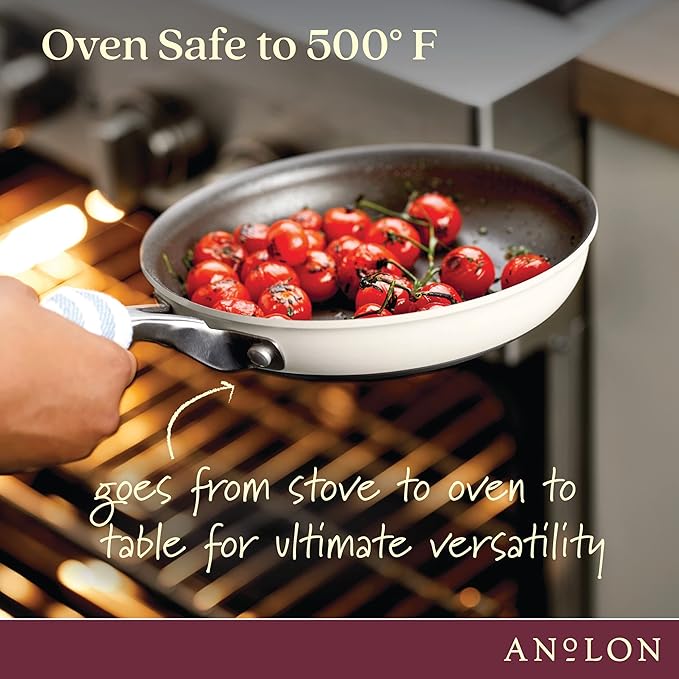 Anolon Achieve Hard Anodized Nonstick Frying Pan/Skillet, 10 Inch, Cream