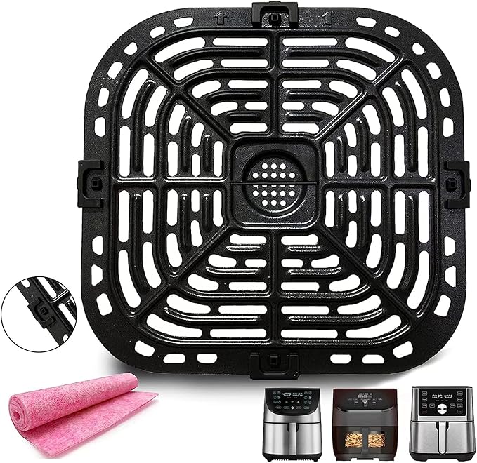 Instant Vortex Upgraded Grill Pan with Rubber Bumpers, Nonstick, Dishwasher Safe for 5.7QT, 6QT Air Fryers