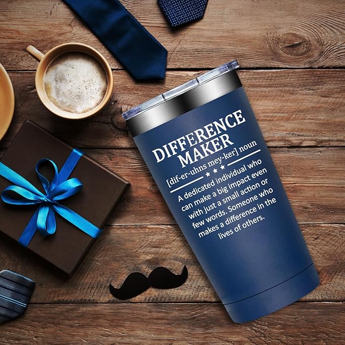 Difference Maker Gifts - Christmas Thank You Gift for Men Women - Teacher Appreciation Gifts - Inspirational Gift for Coworker, Boss, Assistant, Employee - 20oz Tumbler