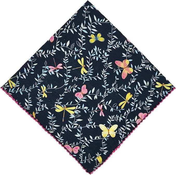 21x21 inches 100% Cotton Bandana for Women - Soft Square Scarf, Multi-Purpose Head Covering, Hair Bandana