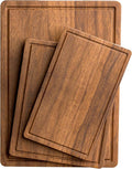 Acacia Wood Cutting Boards Set of 3 for Kitchen, Large Wooden Cutting Board with Juice Groove, Charcuterie Board, Chopping Board for Meat, Cheese, Fruits(17x12, 12x10, 12x7 inch)