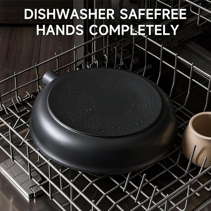 JEETEE Non Stick Frying Pan, 9.5" Titanium Skillet, Omelette Egg Pan, Oven & Dishwasher Safe Chef's Pan, Suitable for All Stovetops (PFOA/PFAS Free)