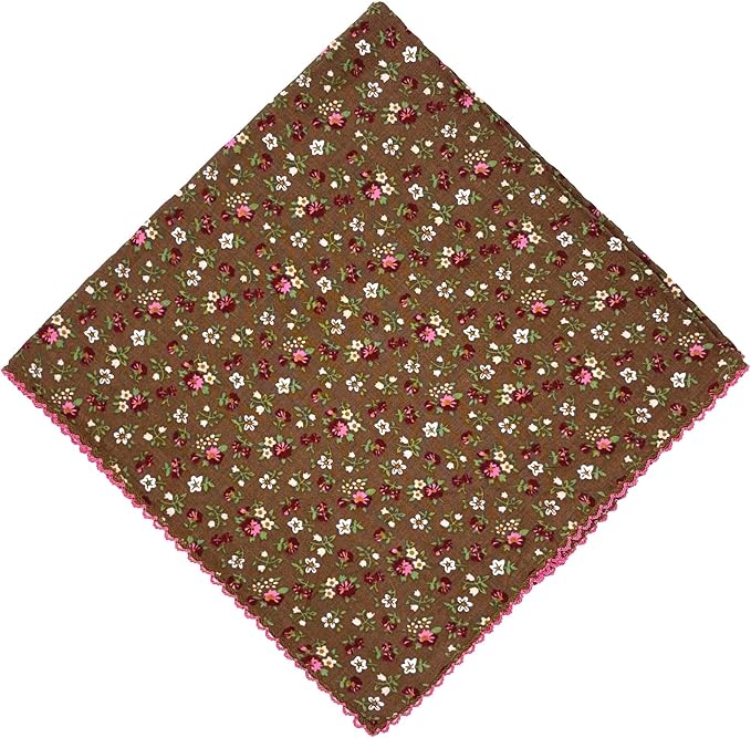21x21 inches 100% Cotton Bandana for Women - Soft Square Scarf, Multi-Purpose Head Covering, Hair Bandana