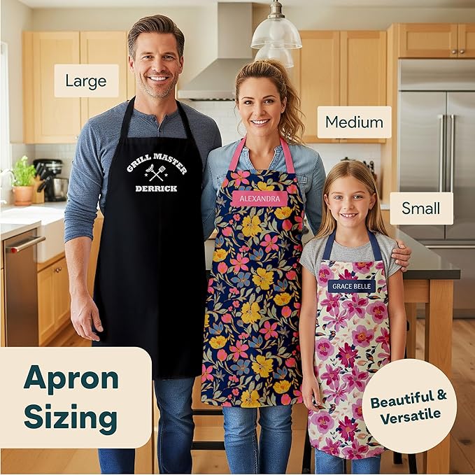 Winslow & Brody Personalized Kitchen Aprons - Custom Gift for Loved Ones - Cute Cooking Apron for Women - Stain Resistant