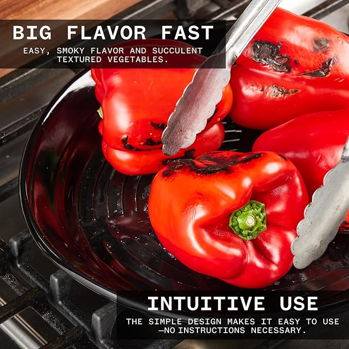 Milk Street Közmatik Grilling Pan – Fire-Roasted Flavor, Easy Clean, Perfect for Gas Burners and Grills