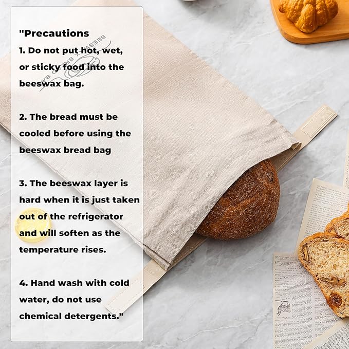 Beeswax Bread Bags for Homemade Bread. Beeswax Bags for Sourdough.（2 Pack). XL-12 * 17IN. ZSHLXM