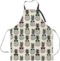 Cool Pineapple Apron,Adjustable Waterproof Oxford Fabric Kitchen Apron with 2 Pockets for Men and Women, Cooking, Baking, BBQ, Coffee Shop, Housewarming Gifts, 28x33 Inches