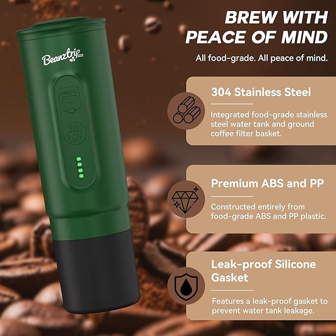 H02 PRO Portable Espresso Maker, Compatible with NS Capsule & Ground Coffee, Christmas Gift Coffee Maker, 20 Bar Self-heating Small Electric Travel Espresso Machine for Camping, Hiking