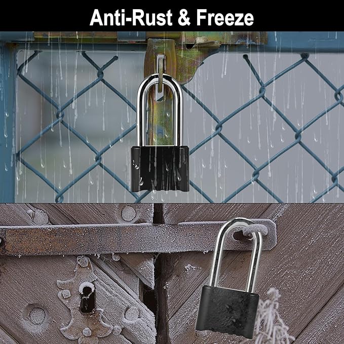 4pcs Combination Lock, 4-Digit Heavy Duty Combo Lock, Combination Padlock Outdoor Waterproof Gate Locks for Outdoor Fence, Locker, Sheds, Gym, Gate Hasps(4pcs, Long Shackle)