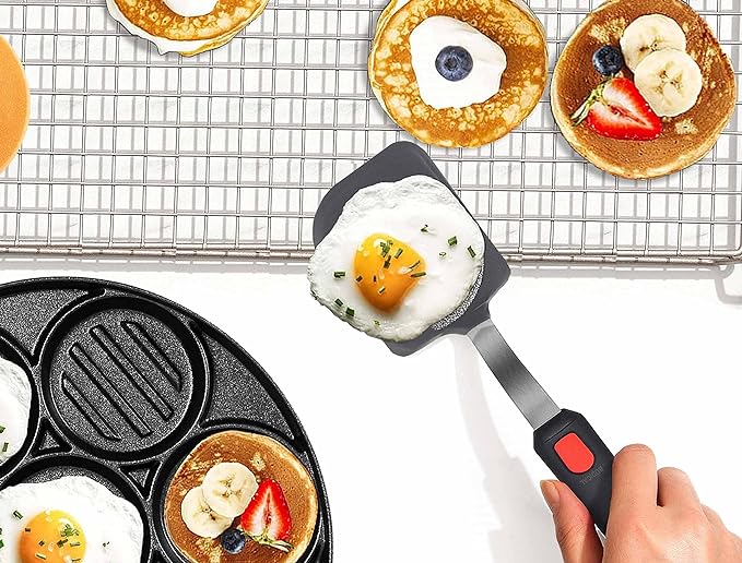 Set of 3, Silicone Spatula Turner,600°F Heat Resistant Cooking Spatulas for Nonstick Cookware, Large Kitchen Utensils BPA Free Rubber Spatula Set for Egg, Pancake, Fish, Burger
