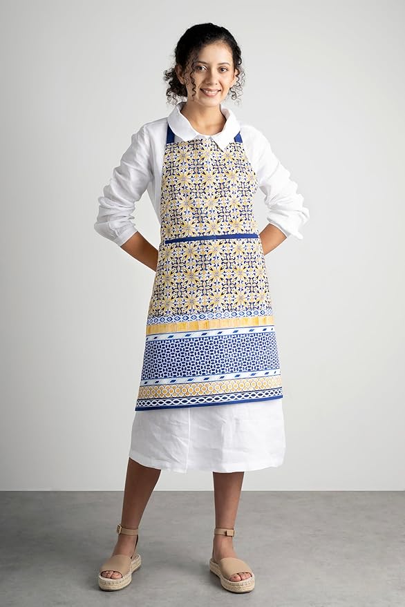Maison d' Hermine 100% Cotton Apron for women with Pocket Kitchen Chef Apron for Men Cooking Gardening Server Waitress