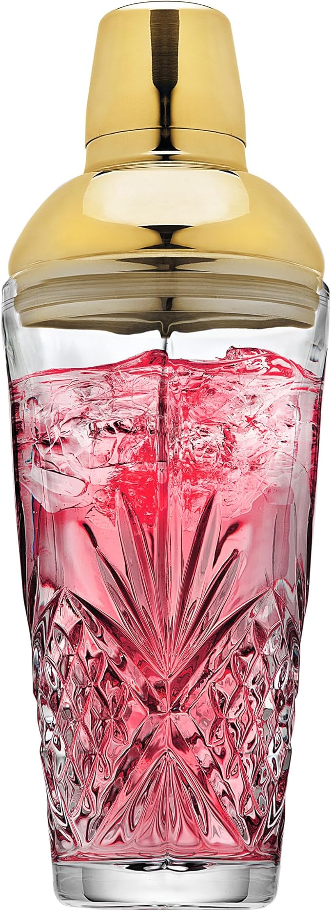 Godinger Dublin Cocktail Shaker, Martini Shaker, 17oz (Gold)