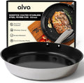Alva Maestro 9.5-Inch Stainless Steel Nonstick Frying Pan – Made Without PFAS, PFOA & PTFE Ceramic Coating – Reinforced 5-Ply Aluminum Core, Oven & Induction Safe for Even Heat, Easy to Clean Coating