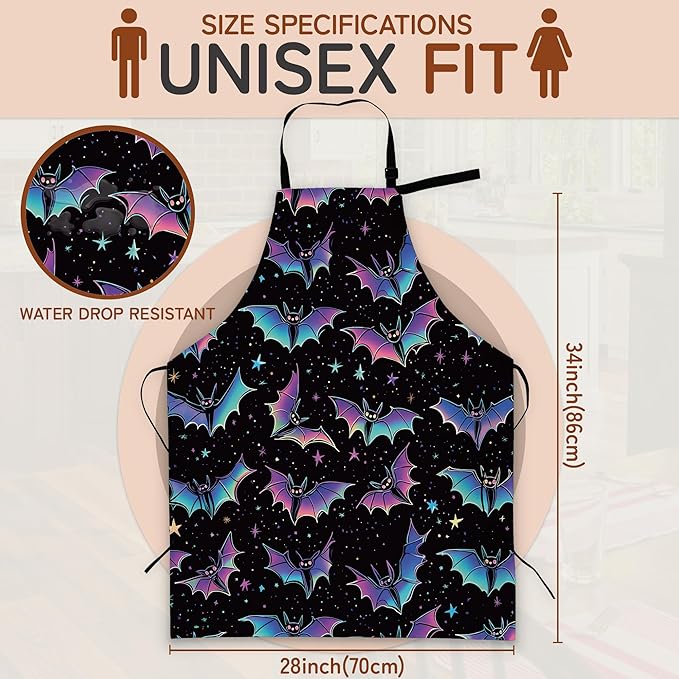 Kitchen Apron with Pocket,Waterproof Adjustable Neck and Long Ties, Cooking Baking Gardening Painting Apron for Women