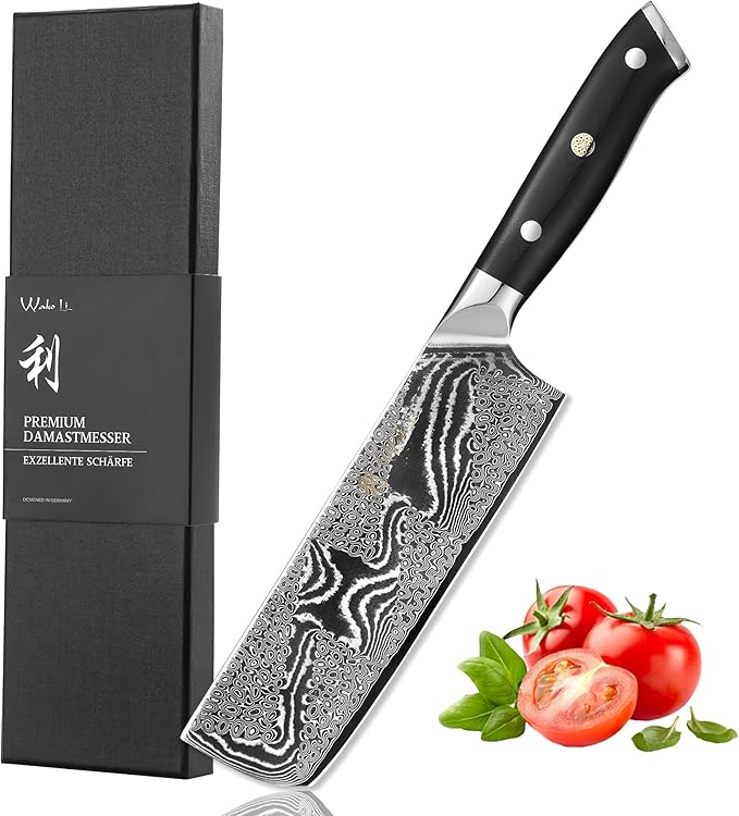 Wakoli Nitoko Nakiri Knife – 6.7-Inch Professional Damascus Vegetable Knife | 67-Layer VG10 Core Steel Blade | Ergonomic G10 Handle | High-Performance Kitchen Knife in Gift Box