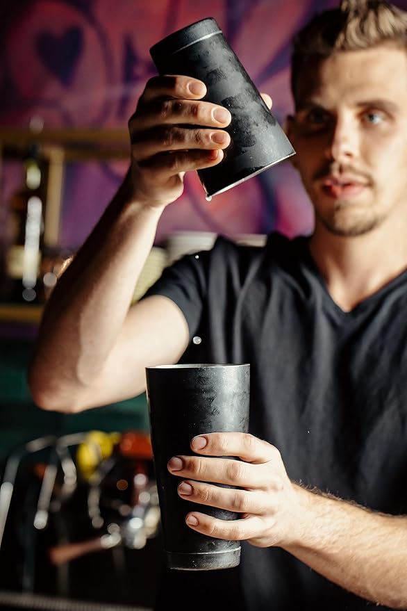Barfly Cocktail Tin, Set (18 oz and 28 oz), Vintage Black