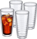 Amazing Abby - Alaska - 24-Ounce Insulated Plastic Tumblers (Set of 4), Double-Wall Plastic Drinking Glasses, All-Clear Reusable Cups, BPA-Free, Shatter-Proof, Dishwasher-Safe