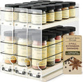 Vertical Spice Cabinet Mounted Spice Rack Drawer - Pull Out Cabinet Organizer - Cupboard Organizers & Storage - Pantry Shelf -45 Half Sized Jars, 3 Drawers, 2 Tiers (6.9" W x 9.25" H x 10.6" D, Cream)